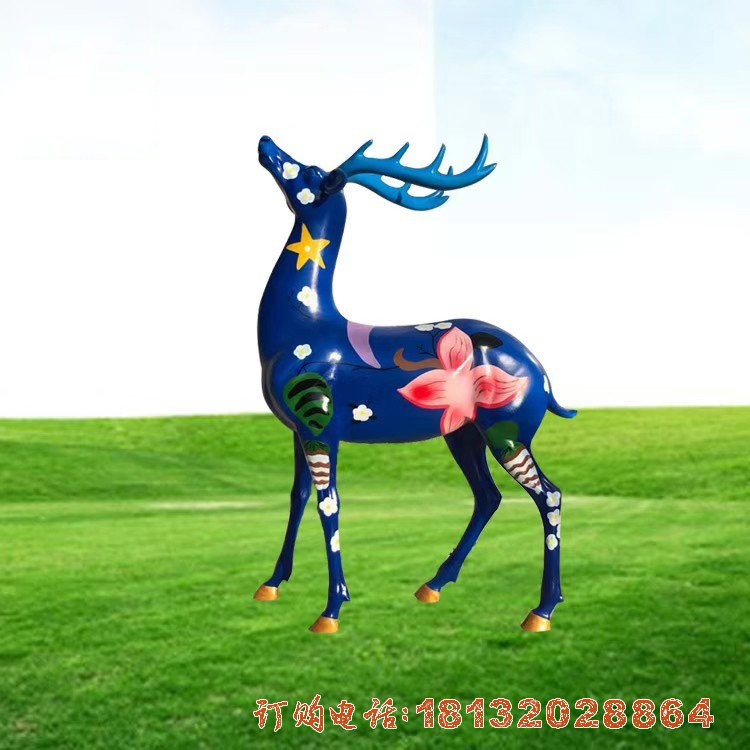 玻璃钢彩绘抽象鹿商(shāng)场动物(wù)雕塑