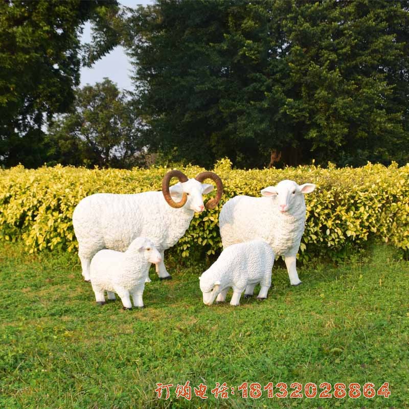 玻璃钢仿真山(shān)羊雕塑 公园动物(wù)雕塑