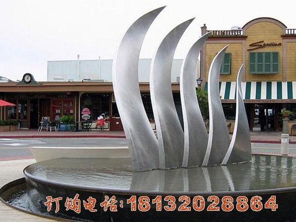 不锈钢抽象水草(cǎo) 广场喷泉雕塑