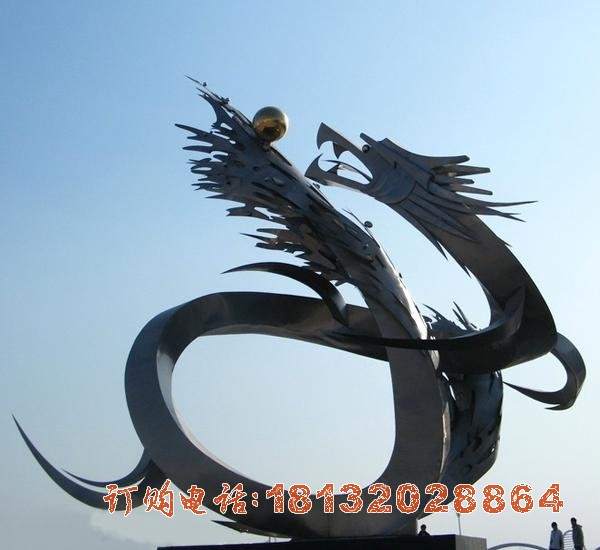 抽象龙不锈钢动物(wù)雕塑