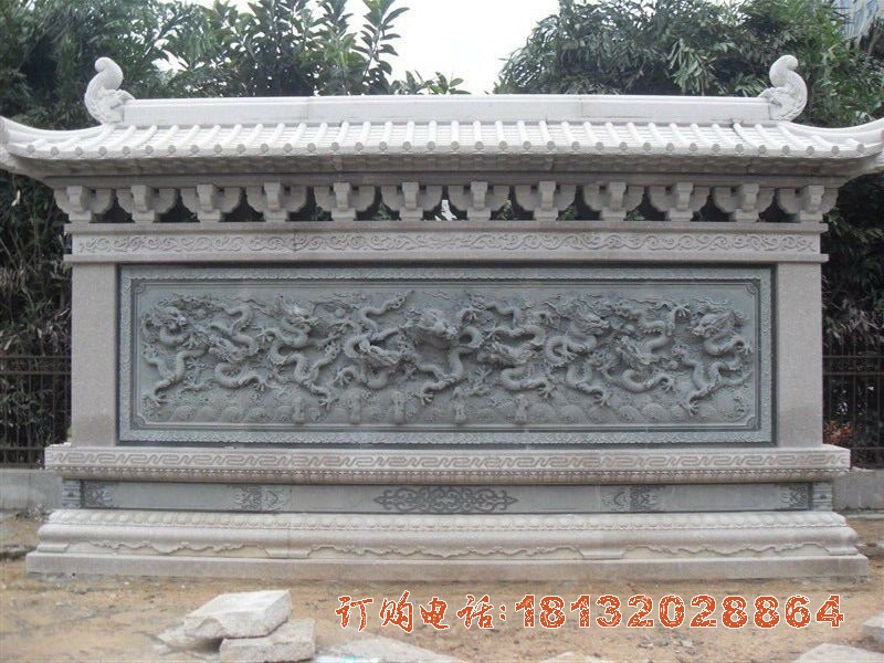 公园大理(lǐ)石九龙壁雕塑