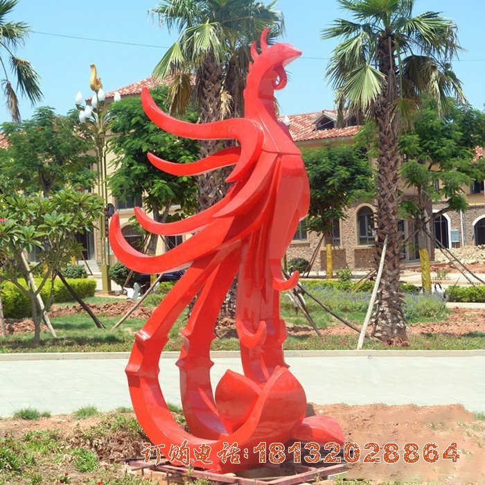 小(xiǎo)區(qū)不锈钢抽象凤凰雕塑