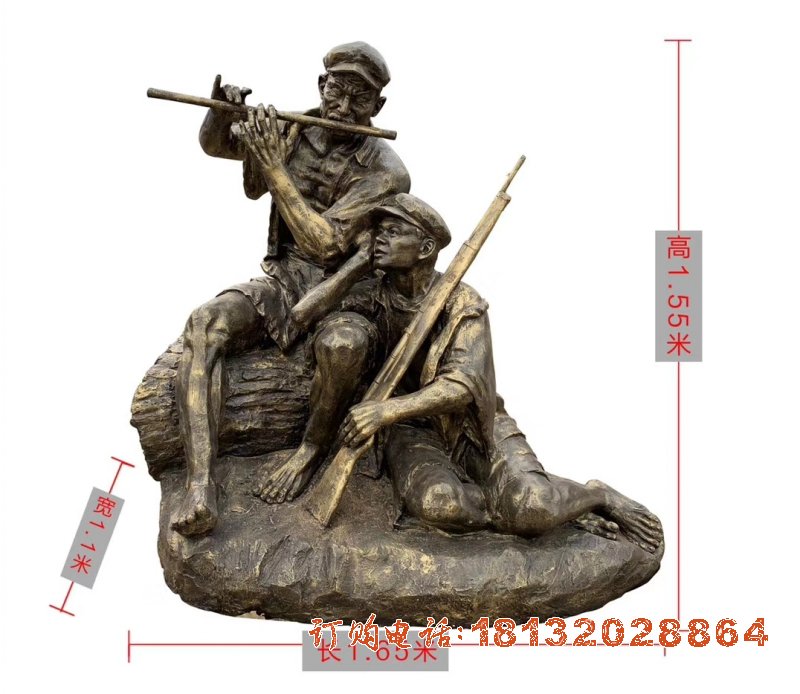 艰苦岁月红军人物(wù)铜雕