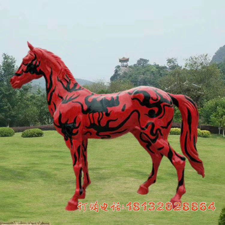 玻璃钢彩绘马动物(wù)雕塑
