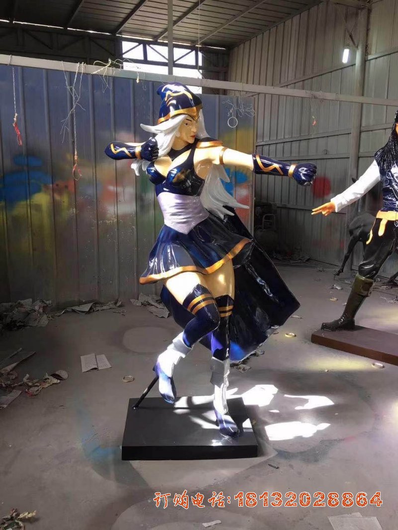 玻璃钢英雄联盟寒冰射手人物(wù)雕塑