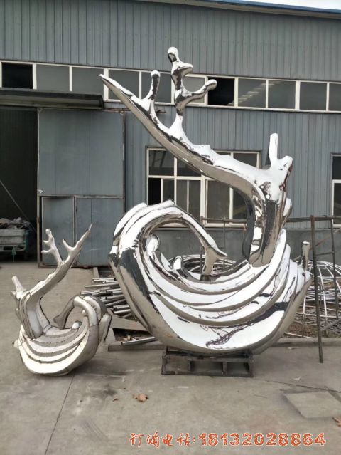 不锈钢抽象海浪浪花(huā)雕塑