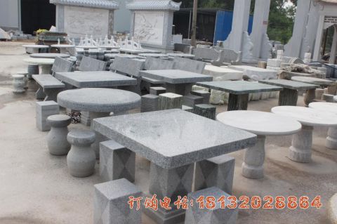 大理(lǐ)石方形桌凳