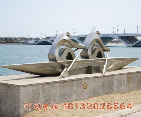 抽象划船人物(wù)雕塑