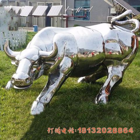 不鏽鋼華爾街(jiē)牛雕塑