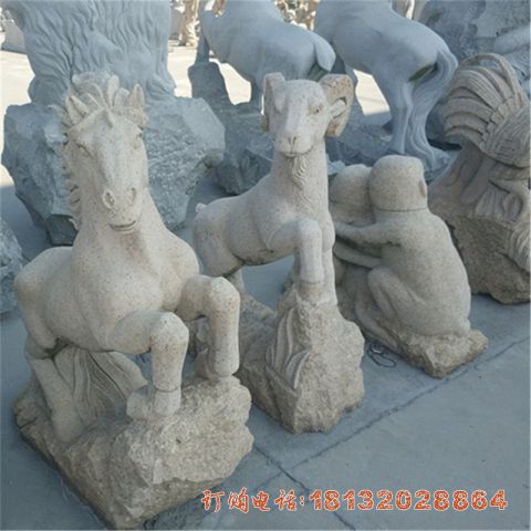 大理(lǐ)石公园12生肖动物(wù)雕塑