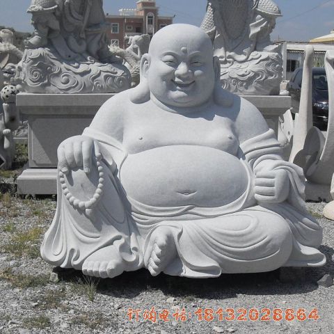 汉白玉坐(zuò)式弥勒佛雕像
