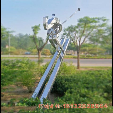 不锈钢抽象滑雪(xuě)人物(wù)雕塑