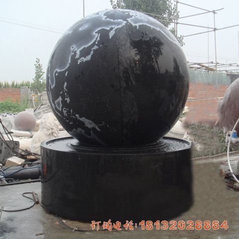 中國(guó)黑风水球石雕