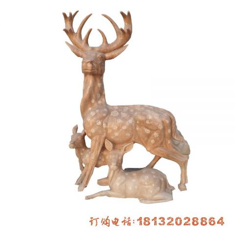 石雕母子梅花(huā)鹿