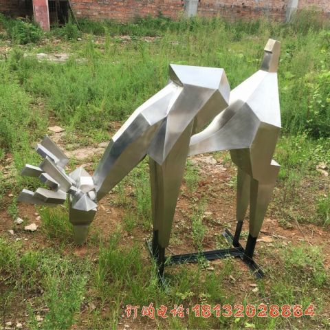几何梅花(huā)鹿不锈钢雕塑