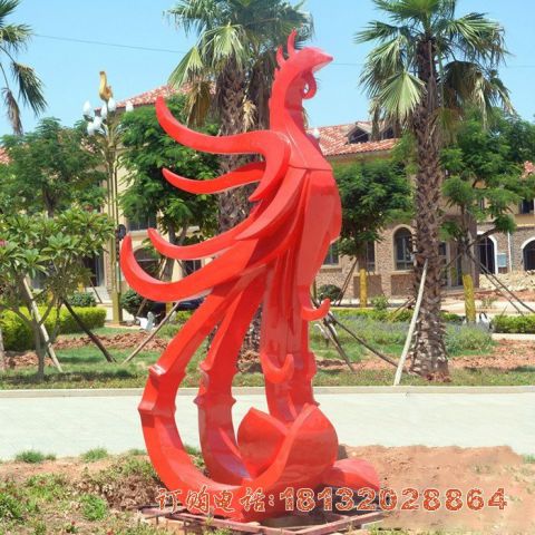 小(xiǎo)區(qū)抽象不鏽鋼鳳凰雕塑