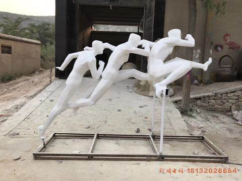 不锈钢跨栏人物(wù)雕塑
