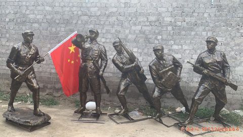 解放军人物(wù)铜雕