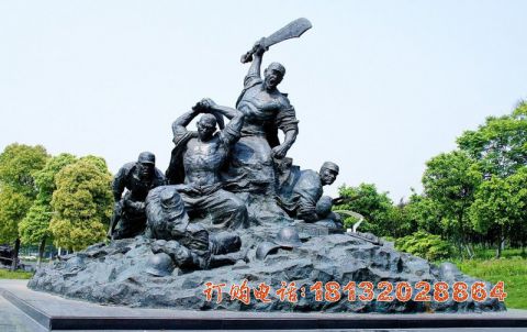 冲锋红军人物(wù)铜雕