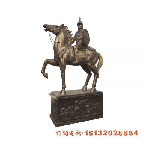骑马古代人物(wù)铜雕