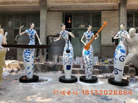 玻璃钢抽象音乐人物(wù)雕塑